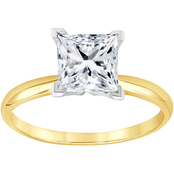 14K Gold 1/4 Ct. Princess Cut Diamond Solitaire Ring