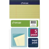 Top Flight 5 x 8 in. Canary Legal Pad 5 pk.