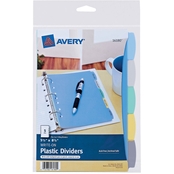 Avery Mini Durable Write On Plastic Dividers, 5.5 x 8.5 in., 5-Tab Set