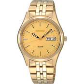 Seiko Men's Solar Goldtone Watch SNE036