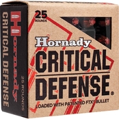 Hornady Critical Defense 9mm 115 Gr. Flex Tip Hollow Point, 25 Rounds