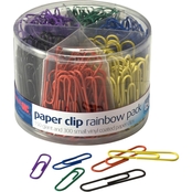 Officemate Paper Clips Rainbow 450 ct.