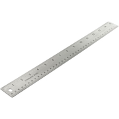 Officemate 12 in. Inch and Metric Measurement Stainless Steel Metal Ruler