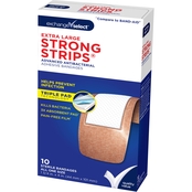 Exchange Select Extra Large Strong Strips Antibacterial Adhesive Bandages 10 Pk.