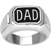 Stainless Steel Flip Dad Diamond Accent Ring