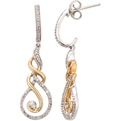 Gold Over Sterling Silver 1/3 CTW Diamond Swirl Earrings