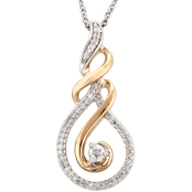 Gold Over Sterling Silver 1/5 CTW Diamond Swirl Pendant