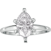 14K White Gold 1 ct. Marquise Cut Diamond Solitaire Ring