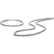 Stainless Steel Square Byzantine Chain and Bracelet Set
