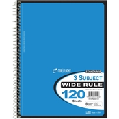 Top Flight 3 Subject Wide Ruled Notebook