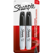 Sharpie Permanent Markers, Chisel Tip, Black, 2 ct.