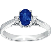 14K White Gold 1/2 ct. Sapphire Ring with Diamond Accents