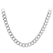 Sterling Silver 22 in. 200 Pave Curb Link Chain Necklace