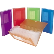 Filexec Expanding 13 Pocket Poly File Assorted Colors