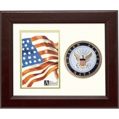 US Navy 8x10 Mahogany Medallion Frame