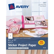 Avery Sticker 8.5 x 11 in., White Project Paper 15 Sheets