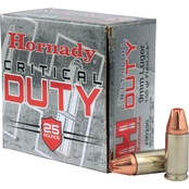 Hornady Critical Duty 9mm 135 Gr. FlexLock Duty Hollow Point, 25 Rounds