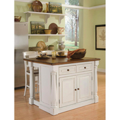 Home Styles Monarch Kitchen Island and Two Stools