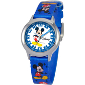 Disney Kids Mickey Mouse Time Teacher Blue and Silver Watch