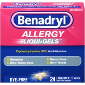 Benadryl Allergy Dye Free LiquiGels 24 pk.