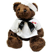 Bear Forces of America Plush Bear in the Navy White Jumper, 16 in.