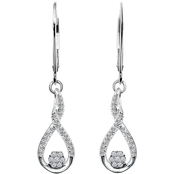Love Honor Cherish Sterling Silver 1/4 CTW Diamond Drop Earrings
