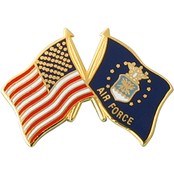 Mitchell Proffitt American and U.S. Air Force Crossed Flags Lapel Pin