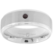 Stainless Steel Black Diamond Accent Band