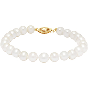 14K Yellow Gold 6.5-7mm Freshwater Cultured Pearl Bracelet