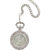Men's Seated Liberty Silver Half Dollar Pocket Watch 11452