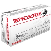 Winchester USA 9mm 115 Gr. FMJ, 50 Rnd