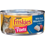 Friskies Prime Filets Ocean Whitefish & Tuna in Sauce Cat Food, 5.5 Oz.