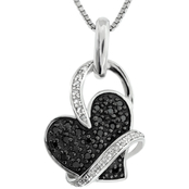 Sterling Silver 1/5 CTW Black and White Diamond Pendant