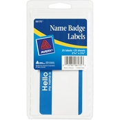 Avery Self Adhesive Name Badge Labels with Blue Border 25 pk.