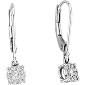 14K White Gold 1/5 CTW Diamond Dangle Earrings