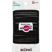scunci No Damage Elastics 5mm for Thick Hair, 24 pk.