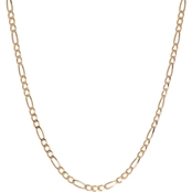 18K Yellow Gold Over Sterling Silver 24 in. Figaro Necklace
