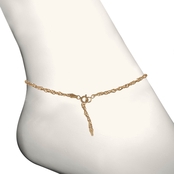 Karizia USA 18K Yellow Gold Over Sterling Silver Singapore Anklet