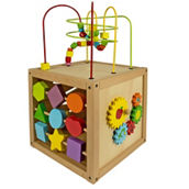 Classic Toy Multi Activity Cube with Wheels Play and Learn Toy