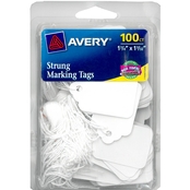 Avery White Marking Tags, Strung, 100 pk.