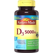 Nature Made Vitamin D3 5000 IU Liquid Softgels 90 Ct.