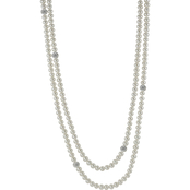 64 in. 6.5-7mm Freshwater Cultured Pearl and Crystal Necklace
