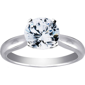 14K White Gold 1 CTW Diamond Round Engagement Ring