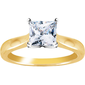14K Yellow Gold 1 CTW Princess Cut Diamond Solitaire Engagement Ring