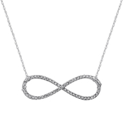 Sterling Silver 1/4 CTW Infinity Necklace