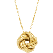 10K Yellow Gold Textured Polished Love Knot Pendant