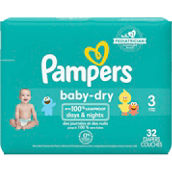 Pampers Baby Dry Size 3 Jumbo 32 ct.