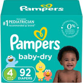Pampers Baby Dry Super Pack Diapers Size 4 (22-37 lb.) 92 ct.