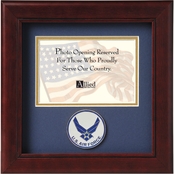 8 in. x 8 in. Mahogany Medallion Air Force Symbol Picture Frame