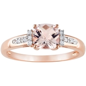 Sofia B. 10K Rose Gold Morganite Ring with Diamond Accents